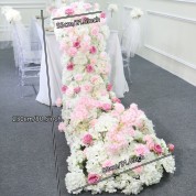 Grey And White Checkered Table Runner