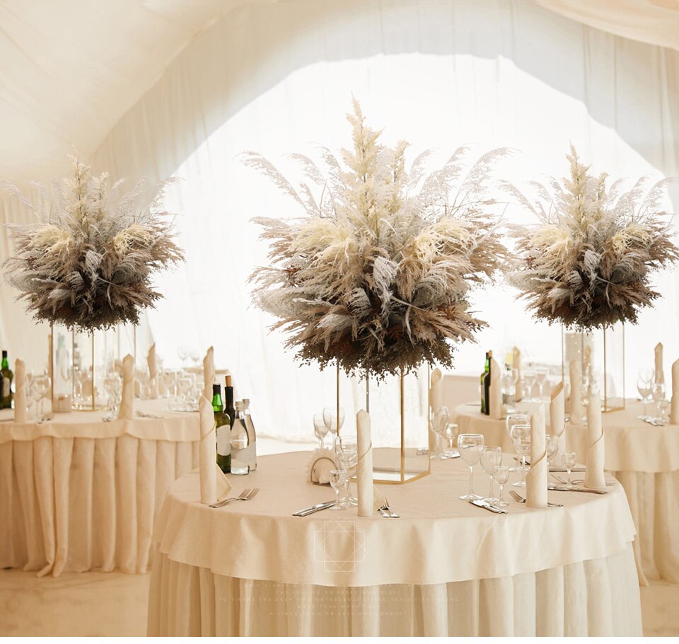 white silver and gold wedding decor