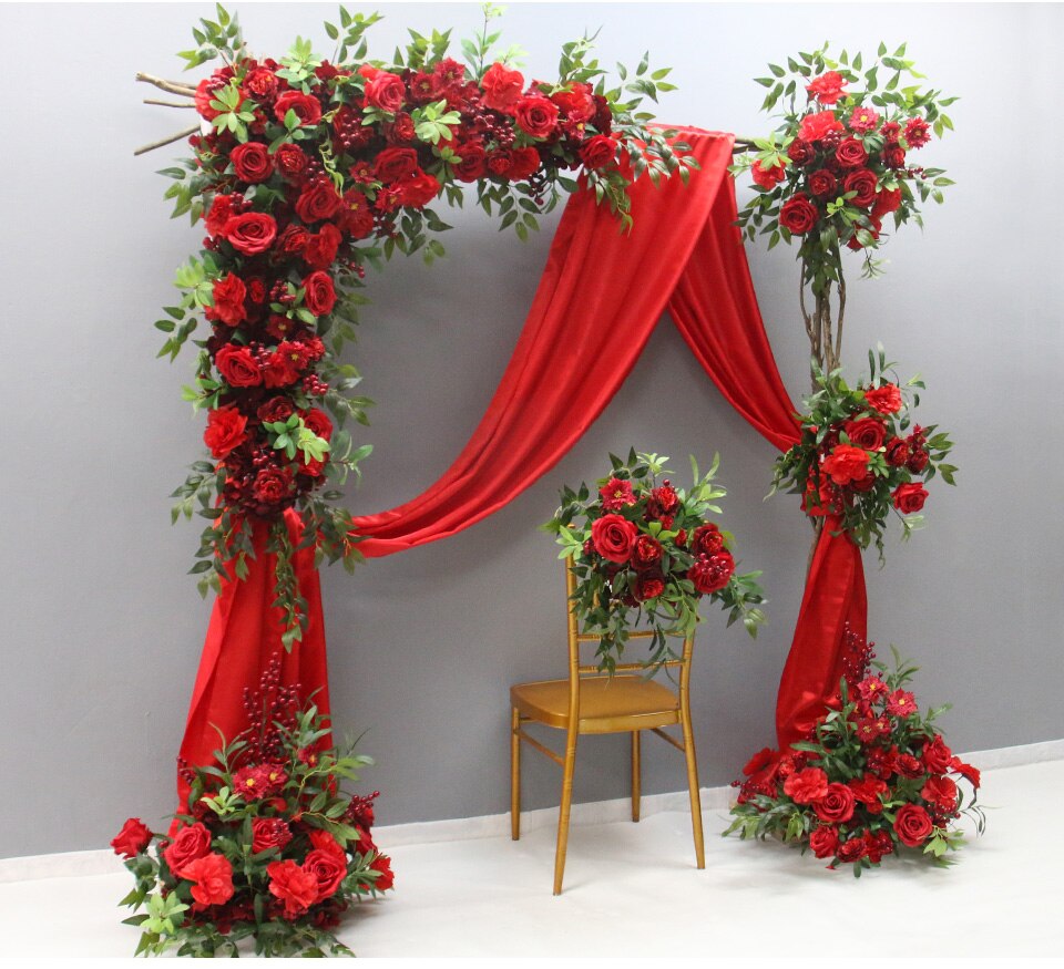 church red gold wedding decorations8