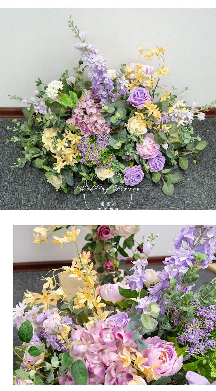 purple artificial wedding flowers10