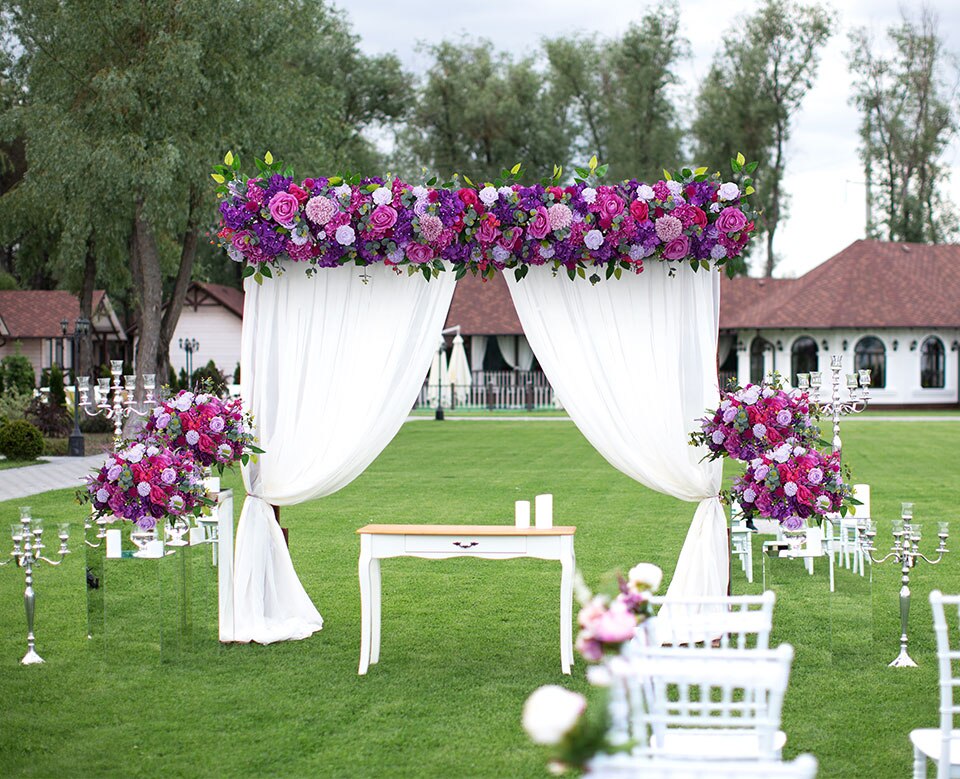 flower pillars wedding decorations