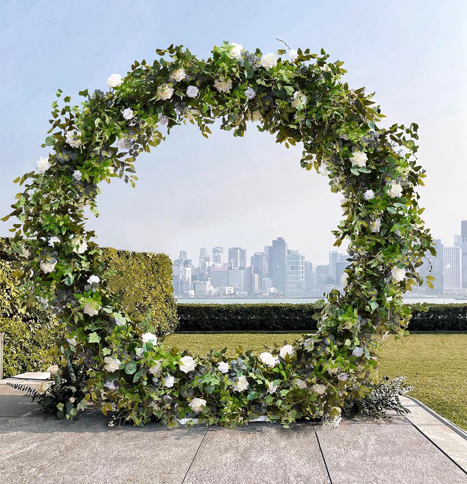 orange and green wedding decor