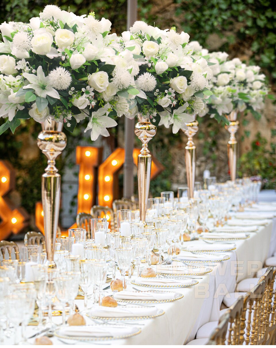 champagne color wedding table decorations1