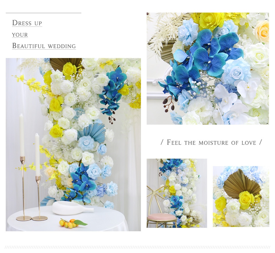 blue and white traditional wedding decor4